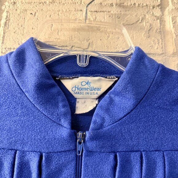 ✨ Vintage At HomeWear Blue Zip-Up Robe / Nightgown – Made in USA – Cozy Plush - Picture 5 of 10